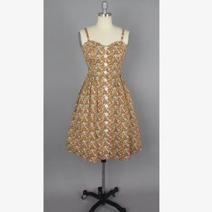 HeartsandFound Stefanie Dress Mustard in “Papillon Parade”